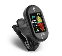 CHOYUE Accordeur de guitare à clipser pour guitare chromatique basse, violon, ukulélé, écran d'affichage LCD couleur, accordeur de guitare portable avec clip rotatif pliable, fonction d'arrêt automati