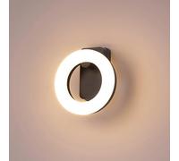 Chrasy 18W Applique Murale LED Moderne Rond 20cm Noir Mat 3000K Blanc Chaud Abat-Jour en Acrylique pour Chambre à Coucher, Salon, Couloir - Installation Murale Facile