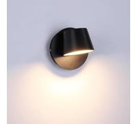 Chrasy Applique Murale LED Pivotante Aluminium Noir IP65 3000K Blanc Chaud | Angle Orientable 270°, Éclairage Haut et Bas, Résistant aux Intempéries, Boîtier Moulé sous Pression, Idéale Entrée et Balcon