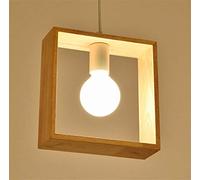 Chrasy E27 Créatif Suspensions Luminaires Industrielle Bois Plafonnier Moderne Luminaire Lumiere Contemporain Suspensions Plafonniers Luminaire (Forme carree)