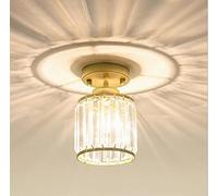 Chrasy E27 Cristal Suspension Luminaire Industrielle E27 Moderne Plafonnier Luminaire Abat-jour en Cristal Plafonnier Eclairage Suspensions Lampe Edison de Culot pour Chambre Salon (Or)