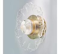 Chrasy Moderne de Lampe Applique Murale Forme de Chrysanthème Doré 10W Transparent Crylique Applique Murale Lumière à trois Couleurs Appareils d'éclairage Pour Chambre Maison Couloir Salon