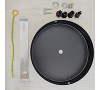 Chrasy Rosace de Plafond en Métal Noir avec Barre et Fixation pour Câble | Plaque Ronde, Diamètre 100 mm, Hauteur 20 mm, Barre de Suspension et Visserie, pour Lustres Suspendus et Lampes de Couloir