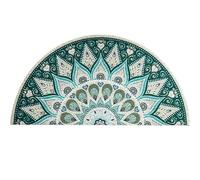 Chrasy Tapis de Porte Demi-Rond Tapis de Protection avec PVC Microfibre de Chenille 40x80cm pour extérieur, à Profil Bas et Facile à Nettoyer, Vert