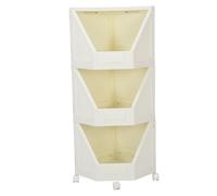 Chrees Armoire d'angle pliable avec 4 roues pivotantes à 360° pour salle de bain, cuisine, salon, bureau à domicile (3 étages)