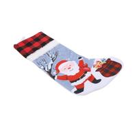 Chrees Bas de Noël en Tissu, Bas Suspendu Père Noël pour Décorations de Cheminée de Fête de Vacances, Pochette Cadeau pour Sac à Bonbons