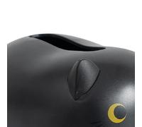 Chrees Boîte à Mouchoirs pour Chat, Jolie Bouteille à Cure-dents avec Oreilles Amovibles, Pieds Antidérapants, Couvercle à Boucle, Coins Arrondis, Conception à Large Bouche, avec (Noire)