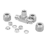 Chrees Connecteur de Virole de Compression en Acier Inoxydable, Fonction Durable pour le Raffinage du Pétrole, L'industrie Chimique, 1 X Connecteur de Virole de Compression (F8)
