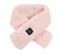 Chrees Écharpe Chauffante électrique, Peluche Douce Imitation Poils de Lapin Lavable avec 3 Niveaux de Température 30C 40C 50C, pour les Activités de Plein Air, le Cyclisme, la (Rose)