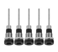 Chrees Ensemble de 5 Fiches Banane Durables avec Grande Zone de Contact pour une Transmission Efficace des Informations, 30 V AC-60 V DC, 24 A - Installation Pratique, Idéal pour les Tests (Noir)