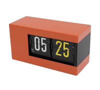 Chrees Horloge à Bascule de Calendrier, Affichage LED, Rotation Automatique des Pages, 12 Heures AM PM, Calendrier Perpétuel Rétro avec Mouvement à Quartz et Affichage de la Date (Orange)