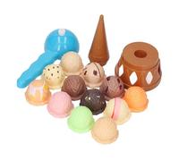 Chrees Jeu de Cornet de Crème Glacée, Jouet d'apprentissage, 15,5 Cm | Plastique, Simulation de Nourriture, Petite Taille de Main, 2 à 4 Ans, Reconnaissance des Couleurs, motricité,
