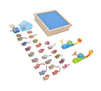 Chrees Jeu de Pêche en Bois, Jouet éducatif 2 en 1 pour Enfants avec Correspondance de Mémoire et Reconnaissance des Formes de Couleurs, Jouet d'apprentissage Montessori en Bois d