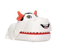 Chrees Jouet de Dents en Forme de Vache, Jeu de Poussée des Dents vers Le Bas, Jouet Interactif de Morsure des Doigts pour Fête d'enfants (Vache Blanche)