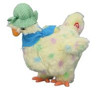 Chrees Jouets de Pâques, œufs de Poule Pondeuse, Jouet en Peluche de Poulet électrique, en Peluche, Musique Dansante, Animal en avec Son de Charlatan pour Garçons (Motif à Pois Jaune Clair)