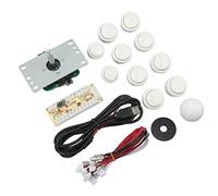 Chrees Kit de Joysticks, Pièces de Rechange pour Manettes de Jeu Vidéo USB à Monter Soi-même, avec Rondelles et Boules Amovibles, pour Mini Consoles de Jeux Vidéo Classiques, Prof (Blanche)