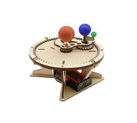 Chrees Kit Scientifique de Modèle en Bois de Système Solaire pour Enfants, Jouet d'apprentissage Pratique avec Puzzle en Bois de Hêtre, Aide Pédagogique pour L'éducation à L'astronomie