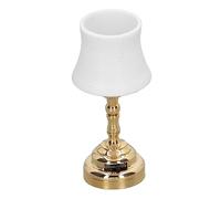Chrees Lampe de Table Dollhouse, Style Simple mais Joli, Couleur Blanche avec Un éclairage Parfait, Lampe Dollhouse, Batterie Intégrée, de Bureau Miniature pour la Décoration