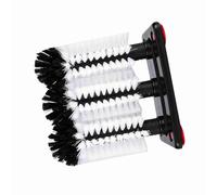 Chrees Lave-verre de Bar à 3 Brosses, Tête de Brosse Pivotante pour Tasses D'eau de Vin de Cocktail, avec Base à Ventouse pour évier