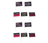 Chrees Lot de 10 Drapeaux de Jardin pour les Droits des Femmes, Drapeaux Décoratifs en Polyester avec Mâts, pour Cours et Défilés (30 x 20 cm)