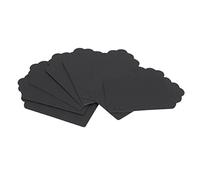 Chrees Lot de 100 étiquettes vierges en papier kraft pour vêtements, ficelle de jute, idéales pour prix, mariage, Noël, Thanksgiving, marron (noir)