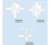 Chrees Lot de 3 Emporte-pièces en Forme de Cœur D'amour, Moule à Biscuits en Plastique Antiadhésif pour la Pâtisserie DIY, avec Lisse pour Cadeau de Saint-Valentin, Décorations de (Blanc)