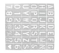 Chrees Lot de 42 pochoirs de peinture aérosol - Dessin coloré - Portable - Peinture alphanumérique - Peinture corporelle - Pochoir de l'alphabet - Pour la maison