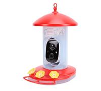Chrees Mangeoire à Oiseaux Intelligente Mangeoire à Oiseaux avec Caméra D'observation des 2MP 1080P AI Reconnaissance des Alimentation Solaire 20 Oz 2 Vo