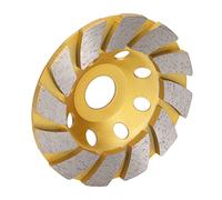 Chrees Meule Diamantée Robuste de 4 Pouces avec Disque à 12 Segments pour Polir le Béton, le Marbre, la Roche, la Maçonnerie, Jaune