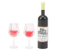Chrees Mini Jouet de Simulation de Vin Rouge, Bouteille de Vin Rouge Micromodèle Durable 1:12 pour L'artisanat à Domicile, adapté aux Mini Jardins et aux Paysages en Pot