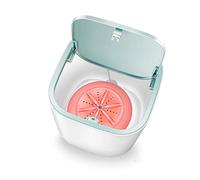 Chrees Mini Machine à Laver, Laveuse Portative à Ultrasons pour Sous-Vêtements Vêtements de bébé avec Désinfection par Ondes de Choc, Blanchisserie de Camping Alimentée par USB pour (Rose)