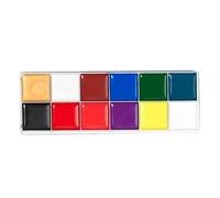 Chrees Palette de peinture corporelle à base d'eau de 12 couleurs, huile de peinture pour le visage sûre pour la peinture de bricolage d'opéra, maquillage de mariée, enseignement professionnel du