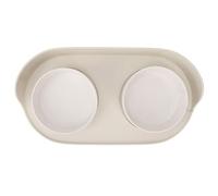 Chrees Pas de déversement, gamelles surélevées pour chat avec design antidérapant, en porcelaine d'os durable, gamelle contre les vomissements pour protéger la colonne cervicale (blanc)