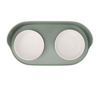 Chrees Pas de déversement, gamelles surélevées pour chat avec design antidérapant, en porcelaine d'os durable, gamelle contre les vomissements pour protéger la colonne cervicale (vert)