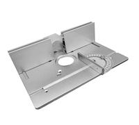 Chrees Plaque D'insertion de Table de Routeur, Plaque Rabattable D'usinage CNC en Alliage D'aluminium avec Tige de Poussée Rotative à 180 ° et Support Coulissant, pour Table de Routeur