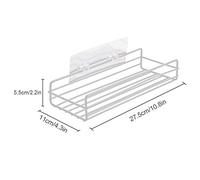 Chrees Support de Rangement de Salle de Bain en Fer forgé, étagère Murale Suspendue pour Cuvette de Toilette, Organisateur D'articles Divers avec Ventouse, pour Miroir en Verre, Carrelage (Blanc)