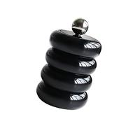 Chrees Support Qtip, Récipient de Stockage de Coton-tige en Résine Fait à la Main avec Couvercle d'étanchéité, Boule en Acier Inoxydable, pour Cadeau Organisateur de Maquillage de (Noir quatre