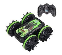 Chrees Voiture RC Amphibie 2,4 GHz, Voiture Télécommandée étanche, Rotation à 360 Degrés pour Enfants, avec Charge Rapide et Pneus en Caoutchouc Anti-Vibrations (Vert)