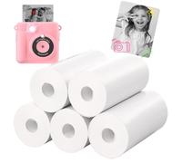 CHRERNA Lot de 5 Rouleaux de Papier Thermique pour appareils Photo instantanés pour Enfants - Papier d'impression Thermique Blanc zéro Encre - Papier d'impression pour Mini imprimante Photo Mobil