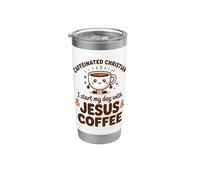 Chrétien Caféiné, Je Commence Ma Journée Avec Jésus Et Du Gobelet isotherme en acier inoxydable double paroi