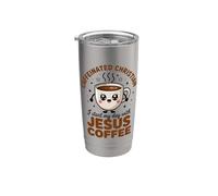 Chrétien Caféiné, Je Commence Ma Journée Avec Jésus Et Du Gobelet isotherme en acier inoxydable double paroi