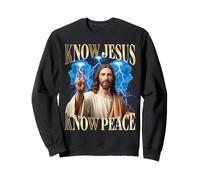 Chrétien Connaître Jésus Savoir Paix Religion Dieu Bootleg Jésus Sweatshirt