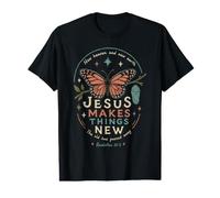 Chrétien Jésus Butterfly Makes Things New Bible Verse T-Shirt Graphique avec Valeur
