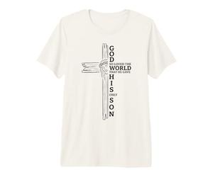 Chrétien Jésus Croix Dieu si aimé Le Monde T-Shirt Haut de Gamme