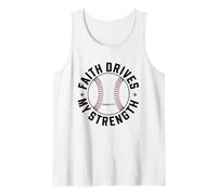 Chrétien Joueur Baseball Sports Verset Biblique Foi Débardeur