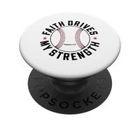 Chrétien Joueur Baseball Sports Verset Biblique Foi PopSockets PopGrip Adhésif