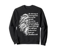 Chrétien Lion Joshua 1:9 Be Strong, Courageous Verse de la Bible Sweatshirt