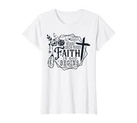 Chrétien : ne baissez Pas Les Bras, combattez, l'inquiétude met Fin à la Foi T-Shirt Graphique avec Valeur, Femme, Blanc, S