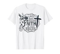 Chrétien : ne baissez Pas Les Bras, combattez, l'inquiétude met Fin à la Foi T-Shirt Graphique avec Valeur, Homme, Blanc, XL