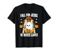Chrétien Religieux d'automne pour Jésus qu'il ne quitte jamais T-Shirt Graphique avec Valeur